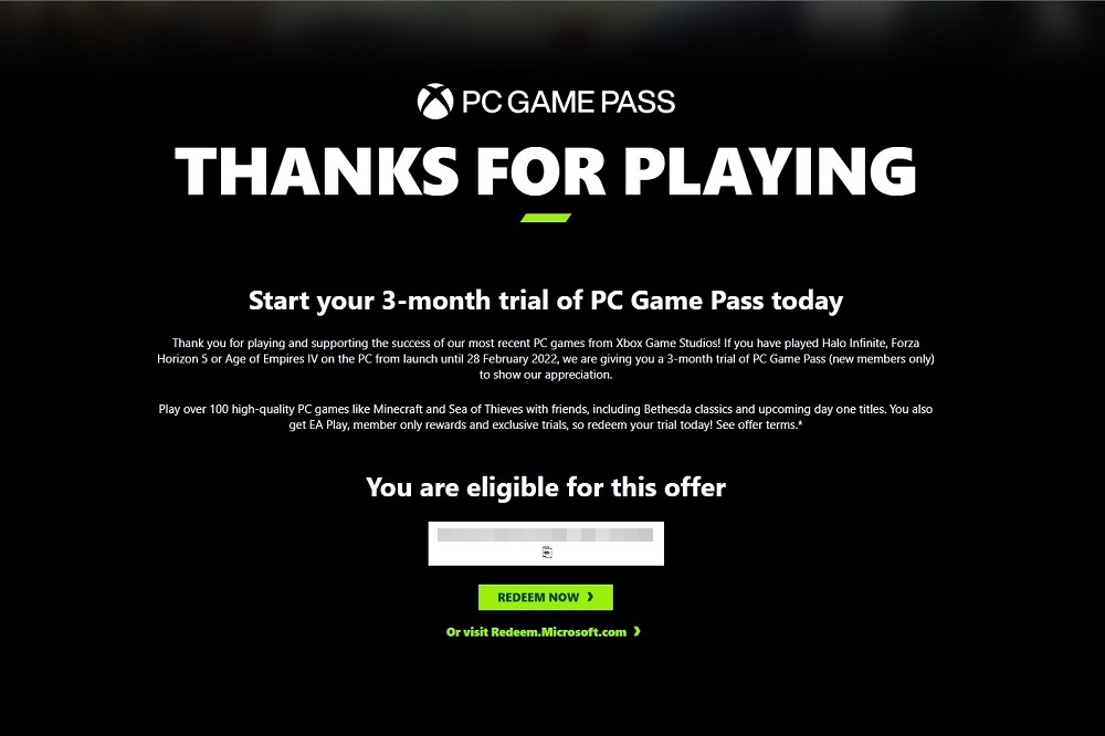 Halo Infinite, Forza Horizon 5, and Age of Empires IV Players May Be  Eligible for Three Free Months of PC Game Pass