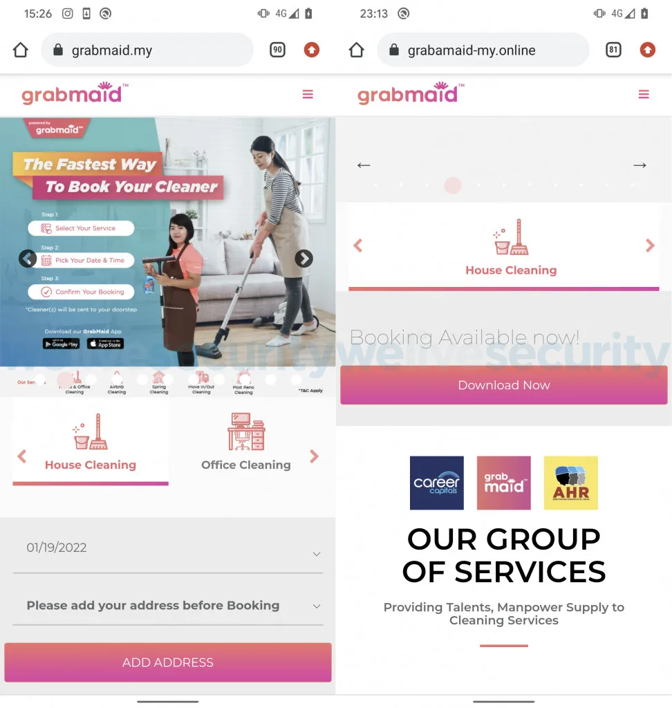 banking phishing scam fake e-shop app