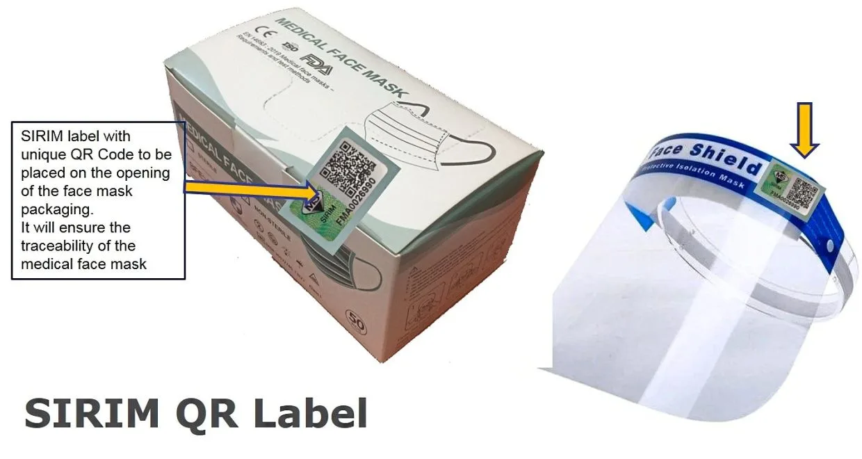 face masks sirim certification label