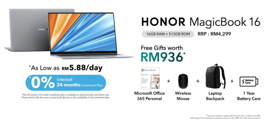 HONOR MagicBook 16 Raya Promo
