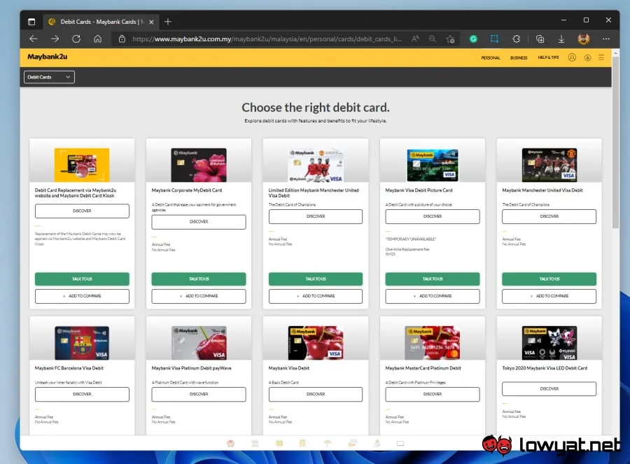maybank debit caard