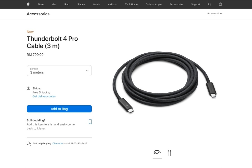 Apple Thunderbolt 4 Pro 3m price