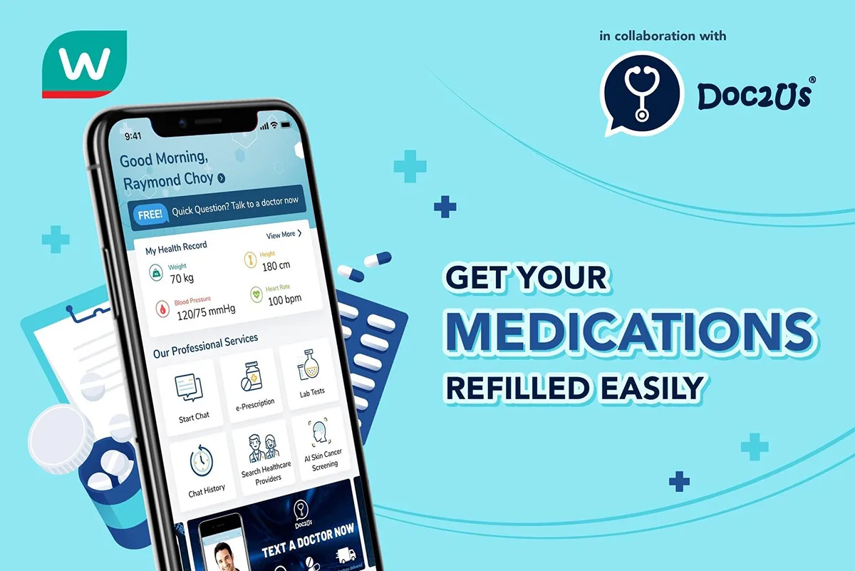 DOC2US Watsons Malaysia Partnership Prescription Service App