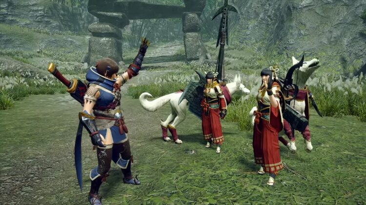Monster Hunter Rise Sunbreak AI hunter emotes response