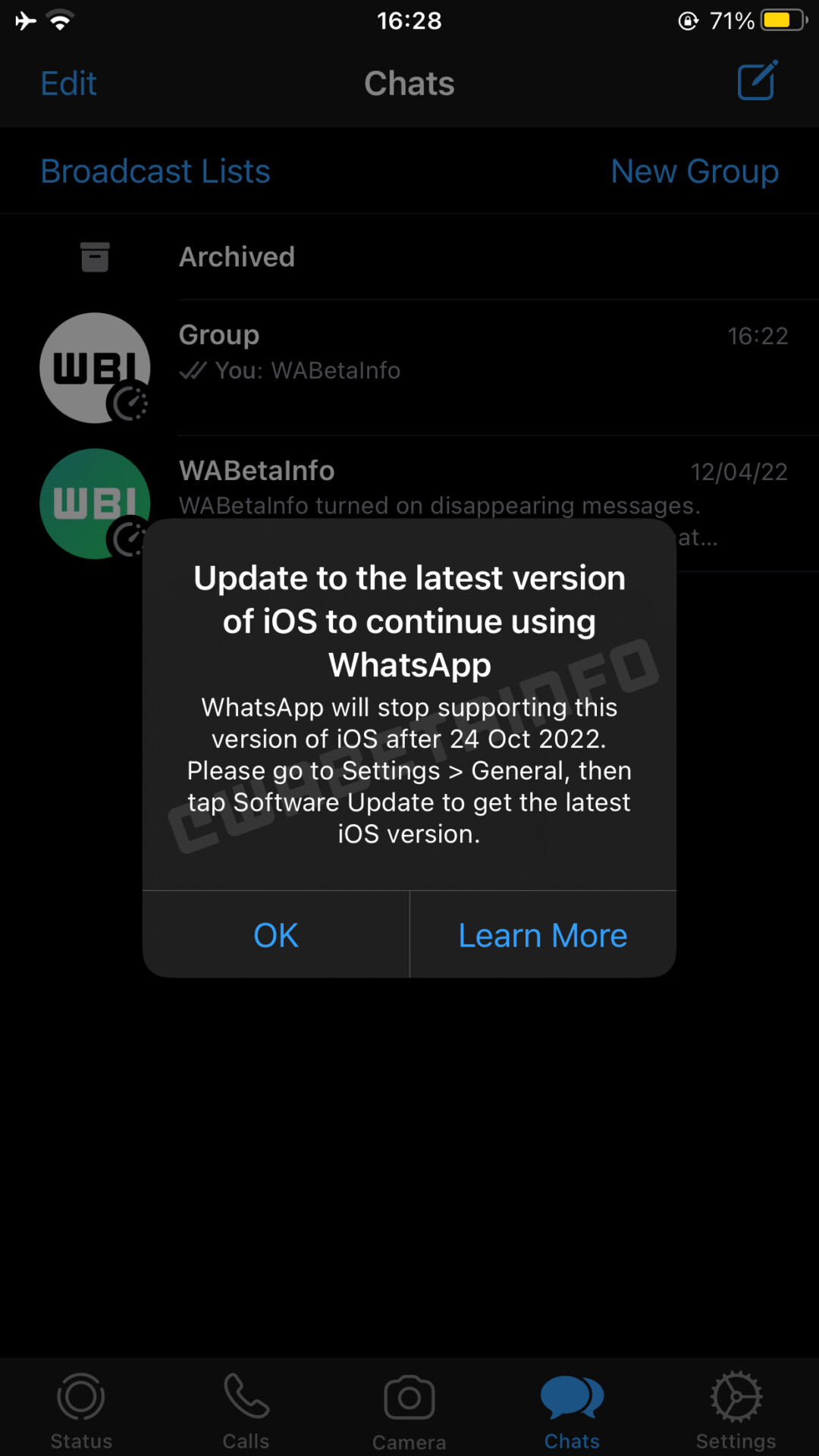WhatsApp No Longer Support iPhones iOS 11 Below