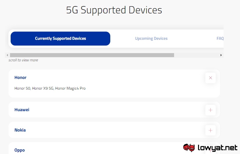 DNB 5G Device List Honor May 22