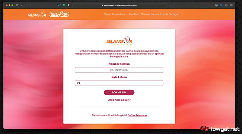 selangkah selangor saring registration