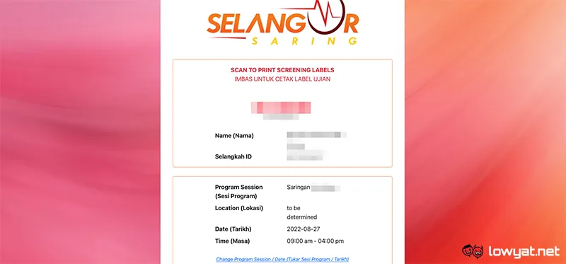selangkah selangor saring health screening
