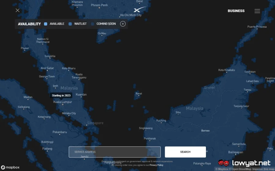 Starlink Malaysia Map May 22