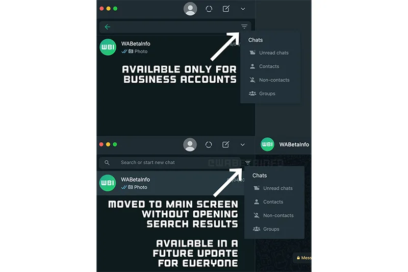 whatsapp chat filtering