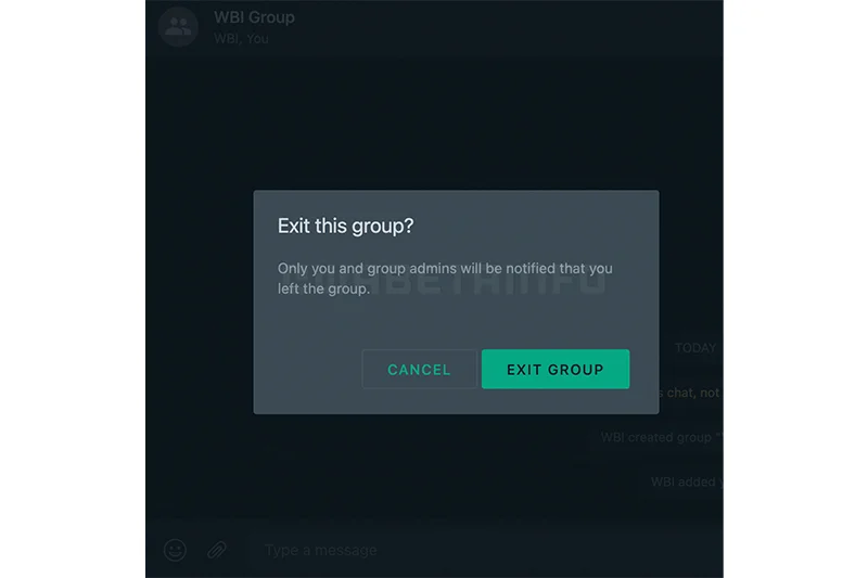 whatsapp silent exit group