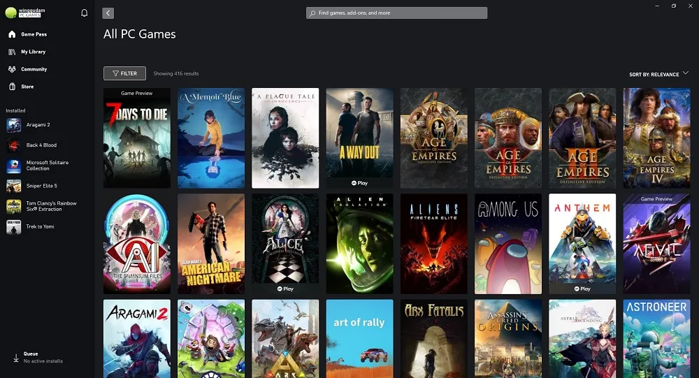 PC Game Pass 416 games