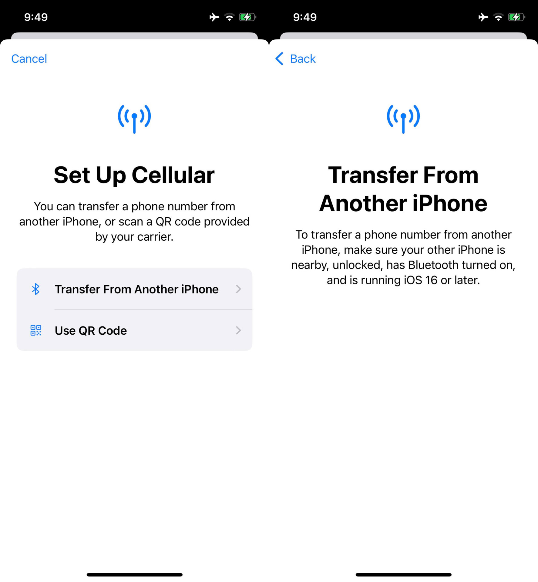 apple ios 16 iphones esim bluetooth transfer