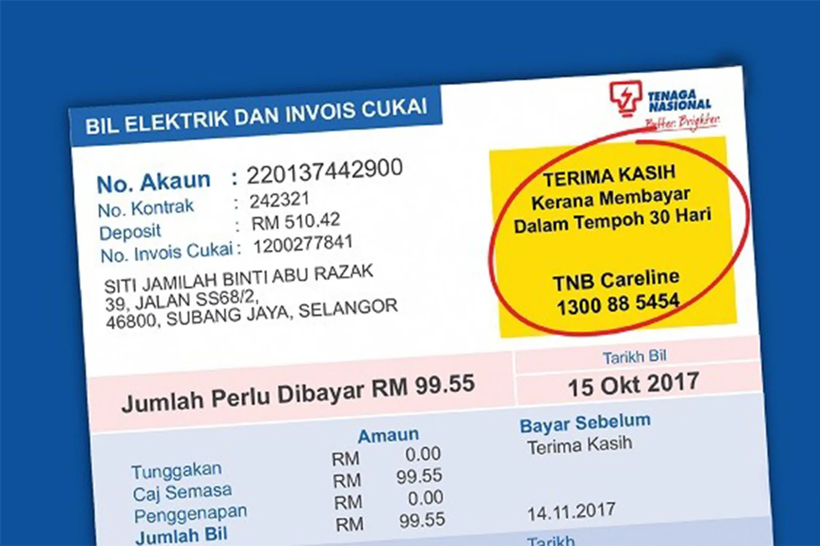tnb eletricity bill