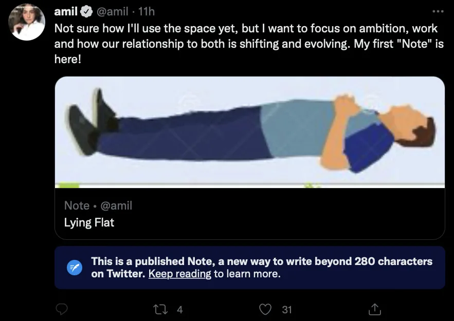 twitter notes write note card