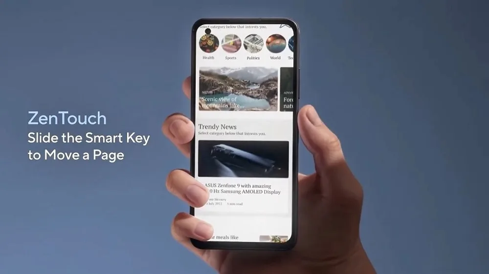ASUS Zenfone 9 side mounted gesture