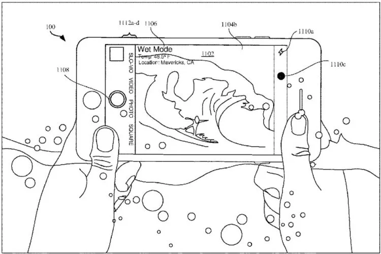 Apple patent wet screen mode