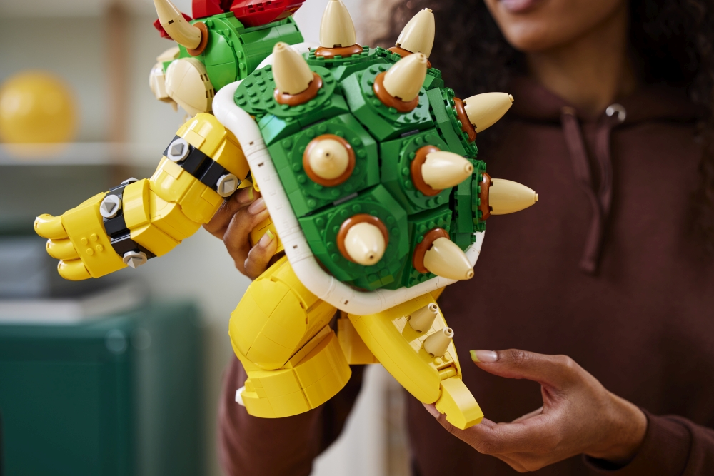 LEGO Bowser in hand