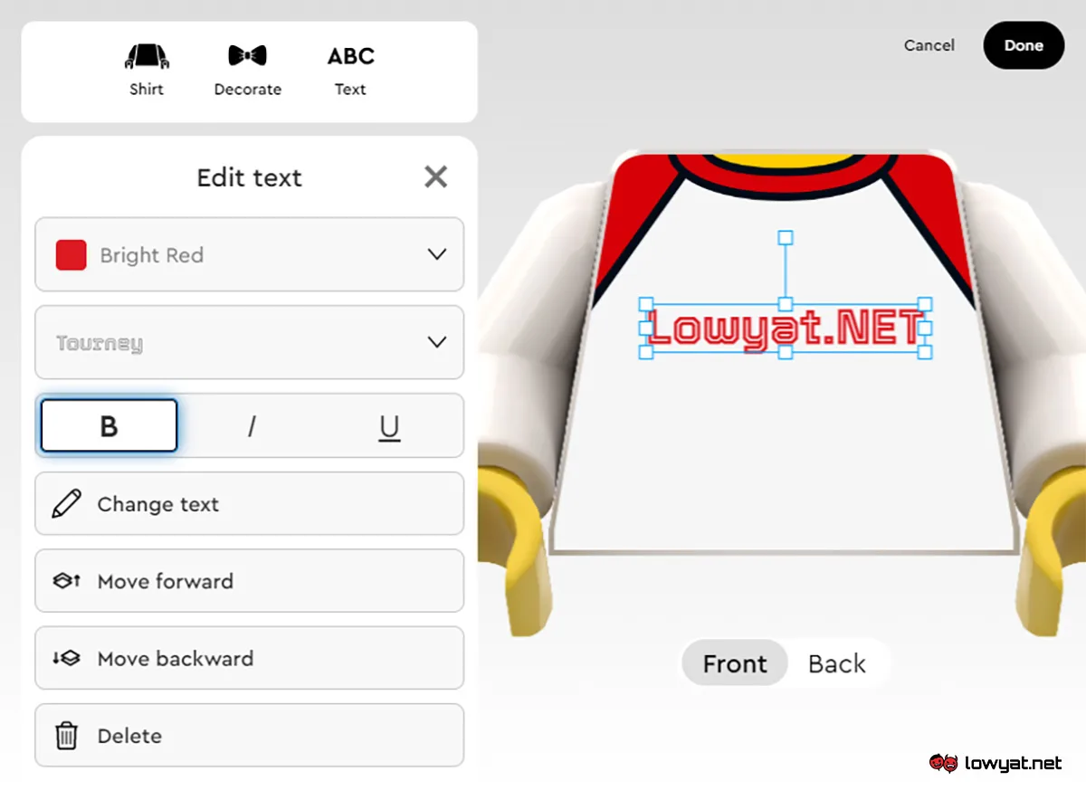 LEGO Custom Minifigure Factory Online Tool