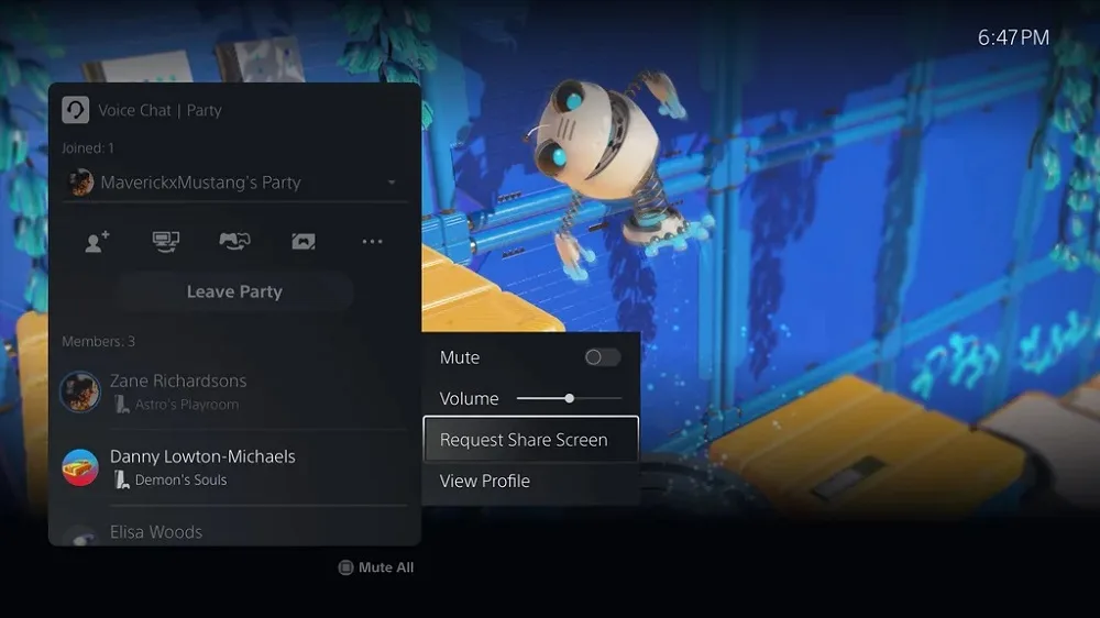 PS5 software beta request share screen