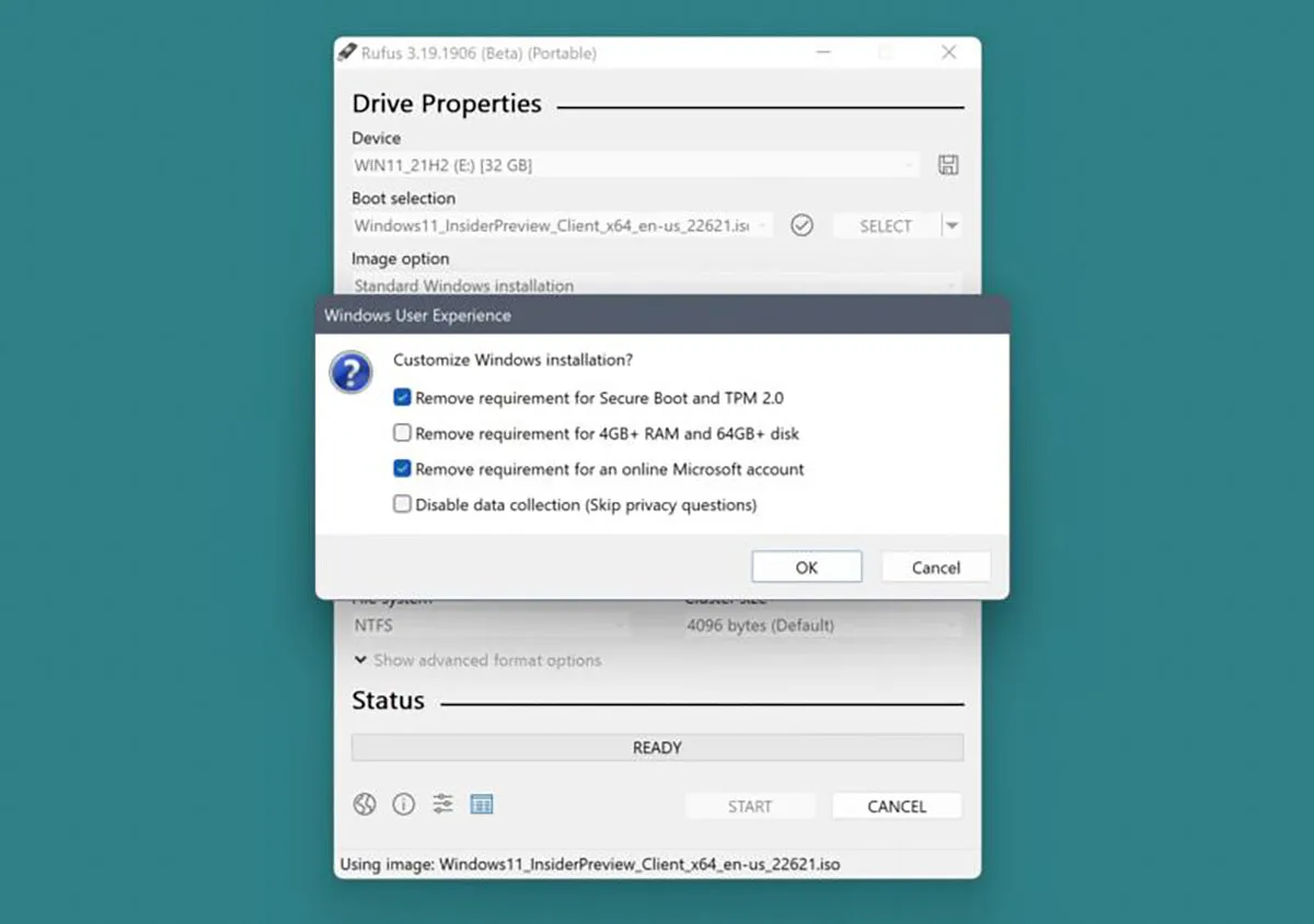Rufus USB Installer Tool Skip Windows 11 Restrictions
