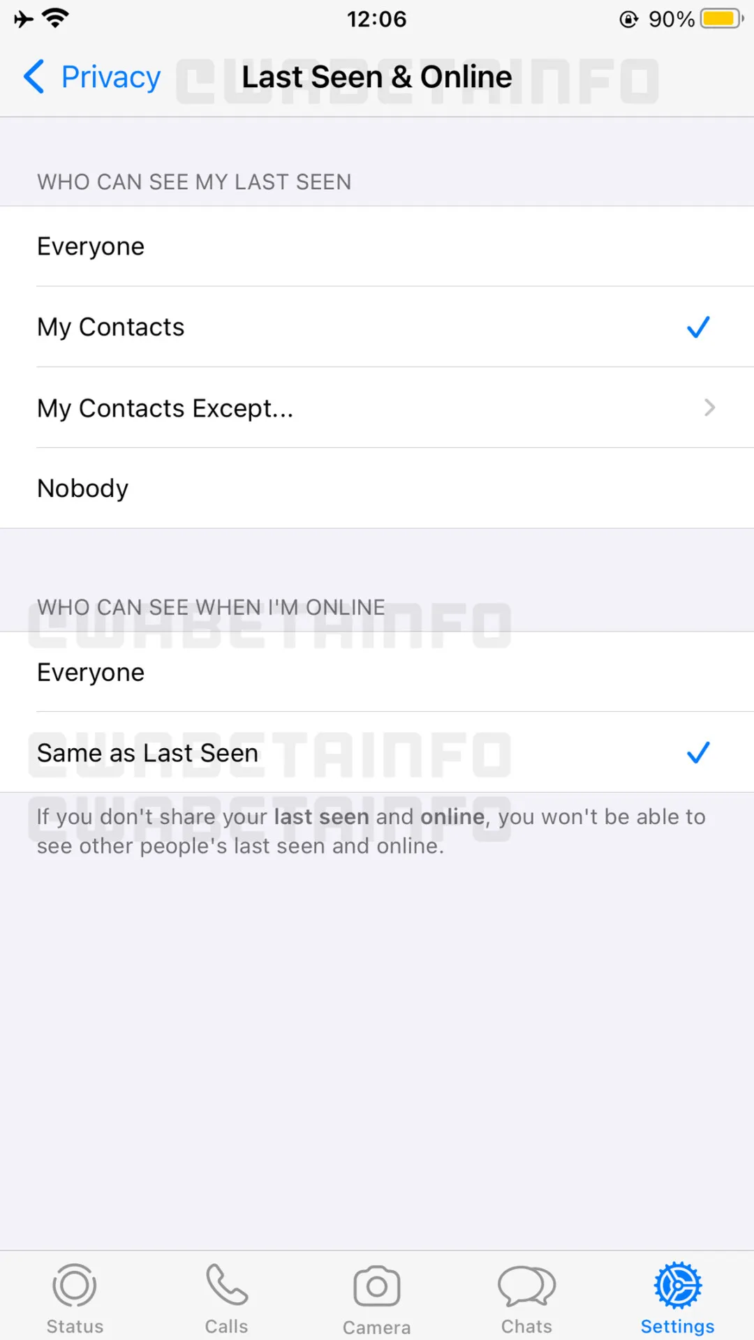 WhatsApp Online Status