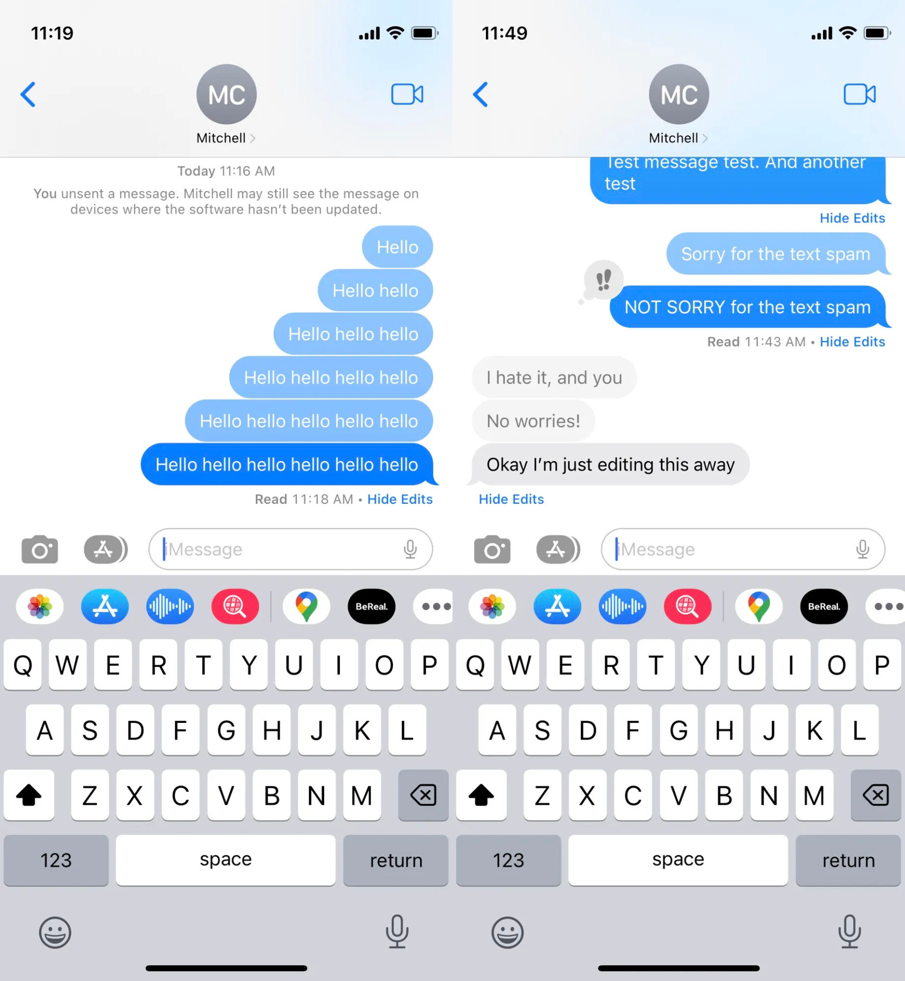 apple ios 16 messages imessage unsend