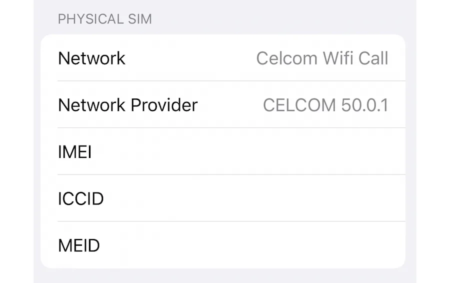 Celcom VoWiFi iOS 15.6