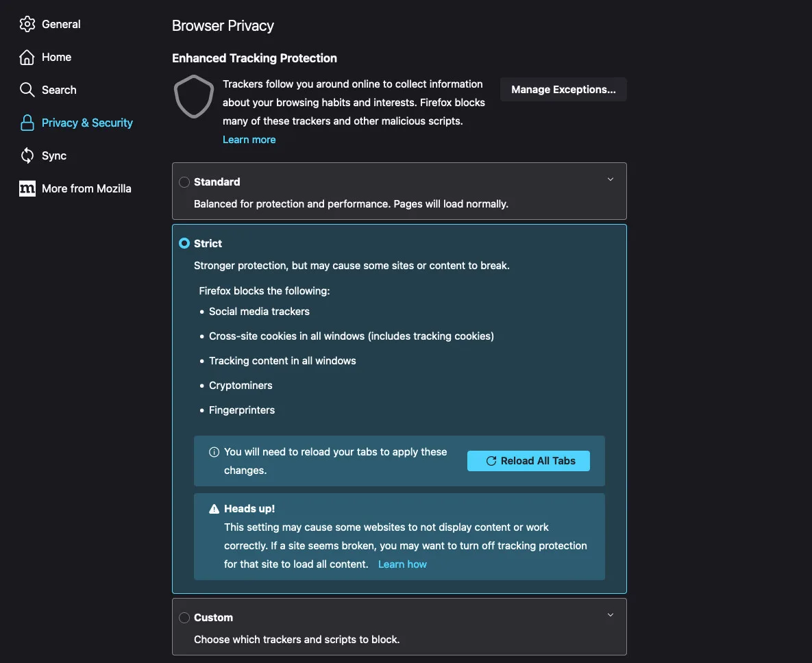 mozilla firefox browser remove tracking url Query Parameter Stripping
