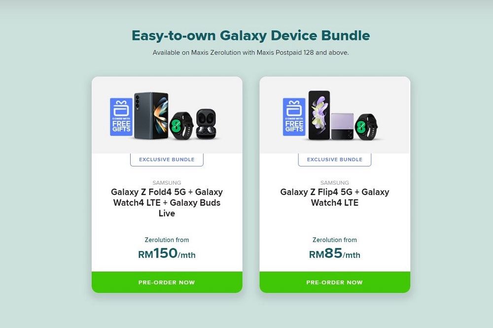 Maxis bundle Samsung Galaxy Fold4 Flip4