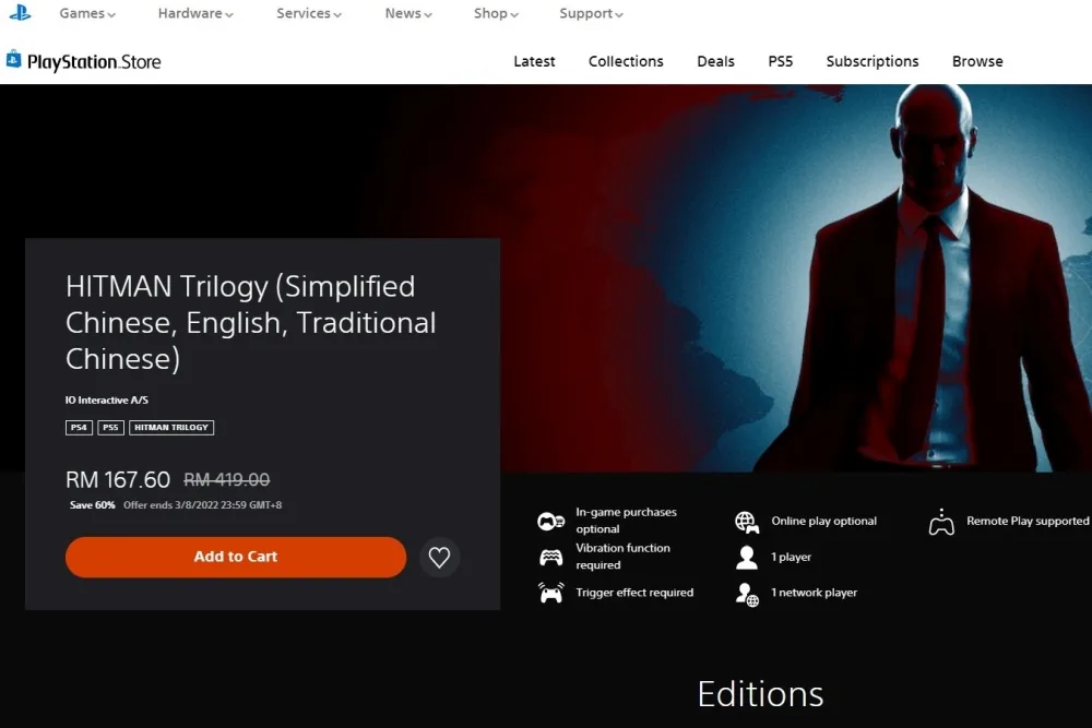 PlayStation Summer Sale Hitman Trilogy