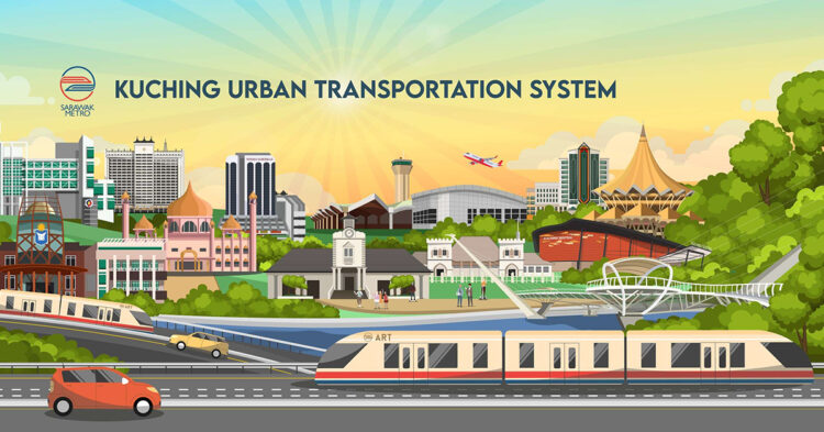 Sarawak Metro Kuching KUTS ART Autonomous Rail Transit system map