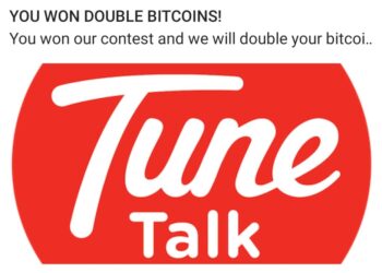 Tune Talk push notification bitcoin scam