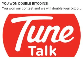 Tune Talk push notification bitcoin scam
