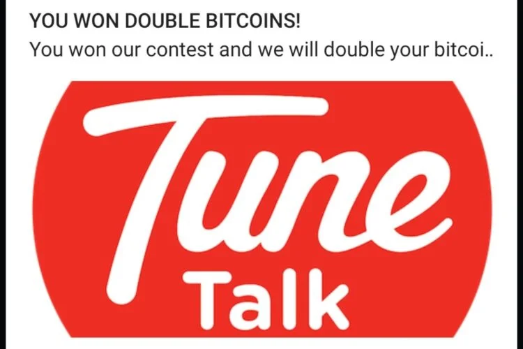 Tune Talk push notification bitcoin scam