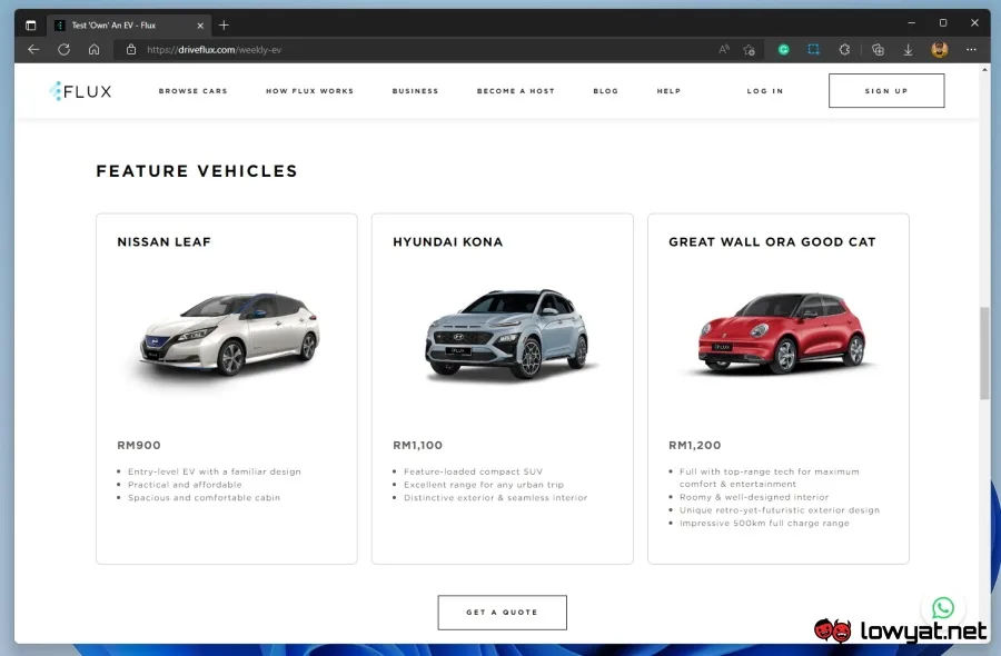 Flux Weekly EV Subscription