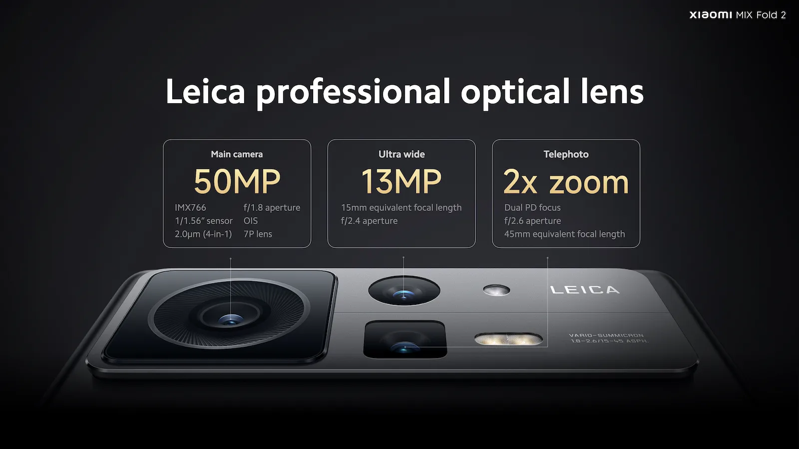 xiaomi mix fold 2 cameras