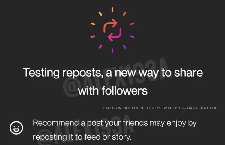 Instagram Repost feature testing