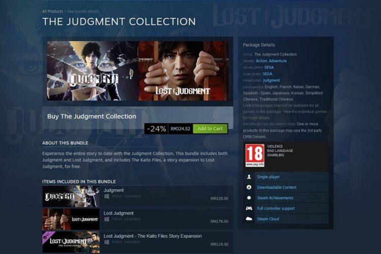 Judgment series Steam