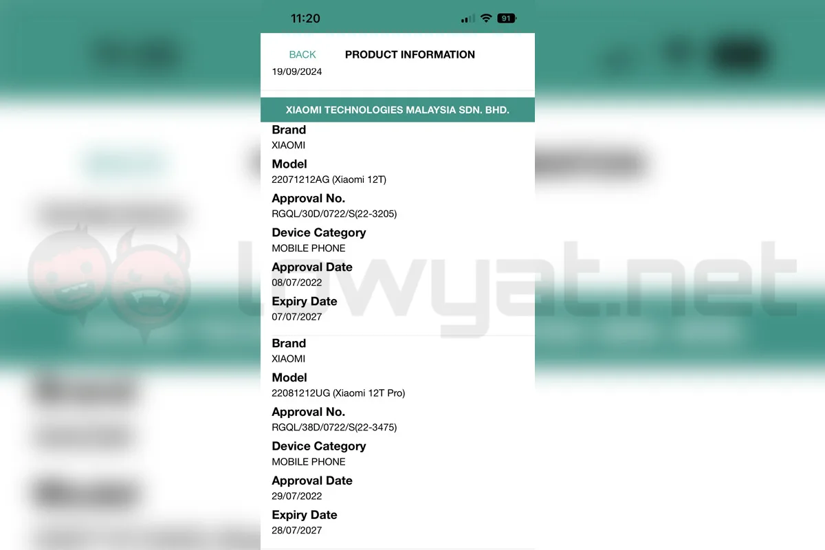 Xiaomi 12T SIRIM teaser Malaysia