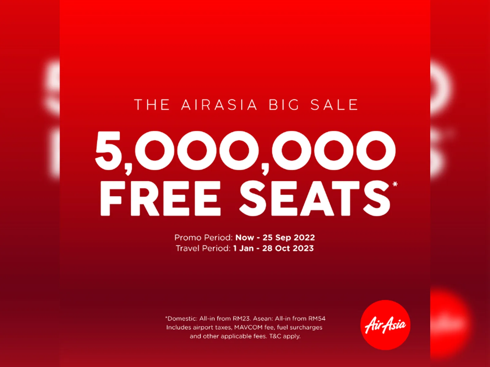 airasia five million free seats