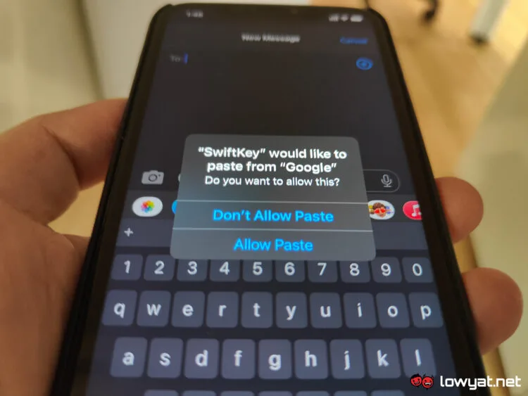 apple ios 16 iphone copy paste prompt bug