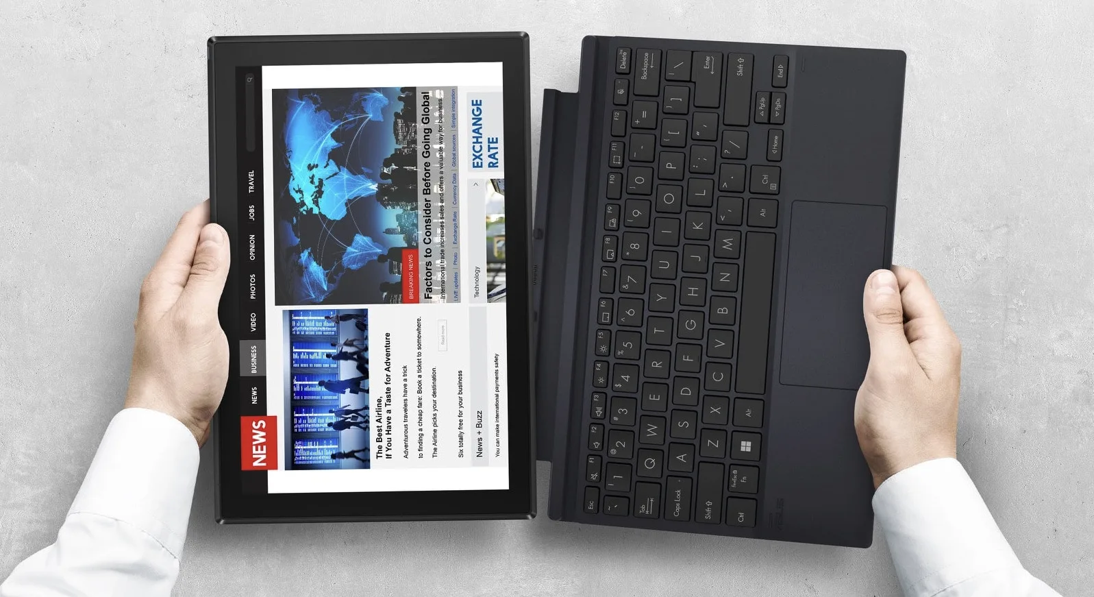asus expertbook b3 detachable convertible arm