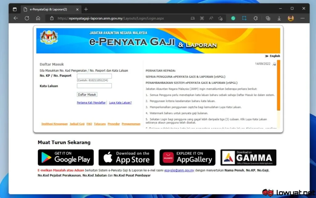 ePenyata Gaji