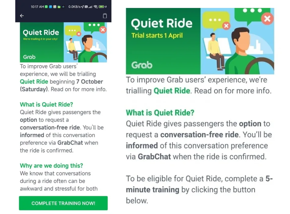 Quiet Ride - Grab Malaysia