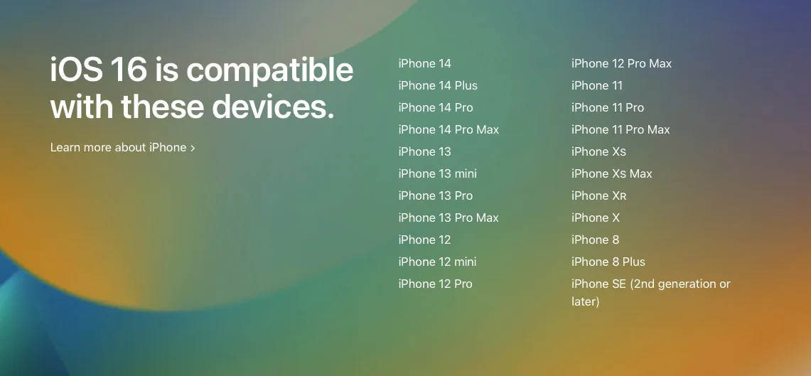ios 16 compatiblity