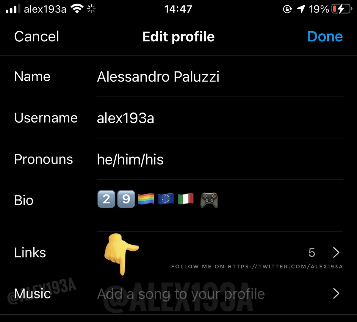 Instagram Music Profile Pages