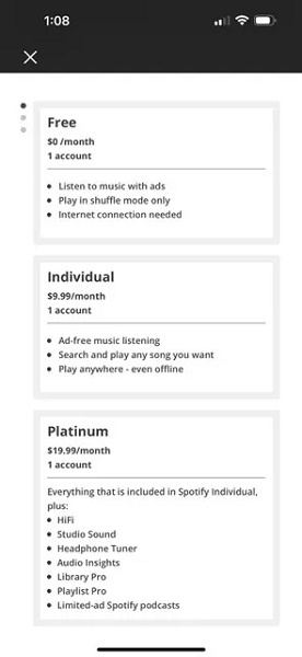 Spotify HiFi Platinum plan survey