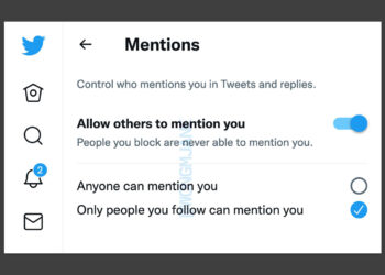 Twitter feature limit or block mentions