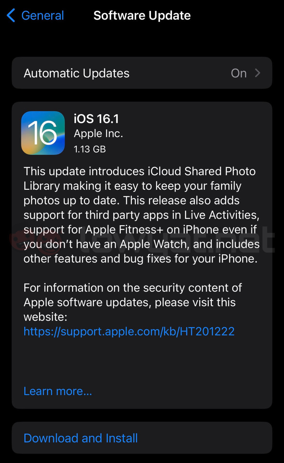 iOS 16.1 update iPhone firmware Apple